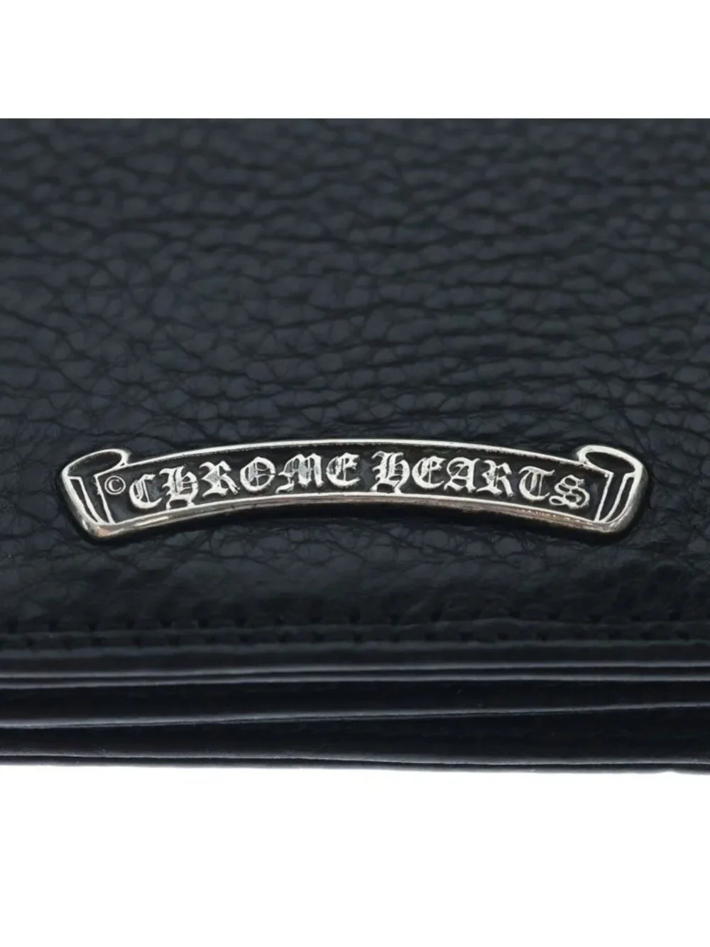 Chrome Hearts Card Case Leather Black with Grommet